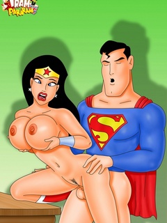 Horny Superman slides his toon dick into Supergirl's ...