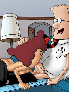 Horny guy Dilbert enjoys getting his boner sucked and - Picture 1