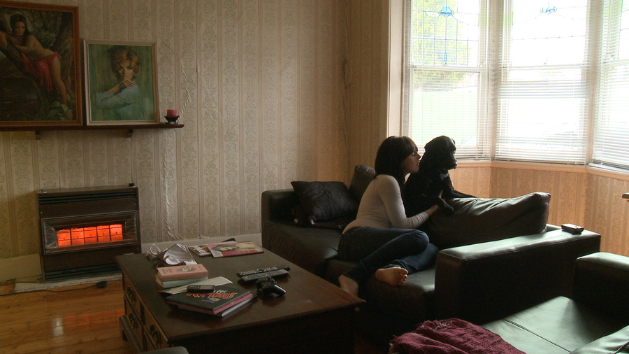 Brunette teen girl in a white body fondling her cooch through it on the leather sofa - XXXonXXX - Pic 6