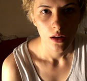 Naughty blond teen girl masturbating in the garden to relax
