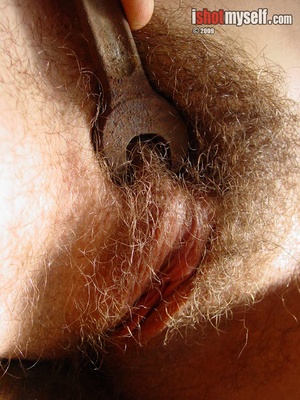 Dirty red chick posing on camera naked demonstrating her really hairy cunt - XXXonXXX - Pic 13