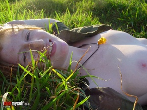Nasty ginger teen bitch loves posing on cam naked showing off her shaggy red cooch outdoors - XXXonXXX - Pic 4
