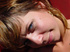 long-haired blonde girl taking