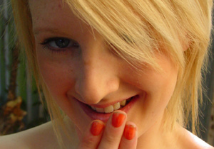 Curly blonde teen posing on her camera naked - XXXonXXX - Pic 6