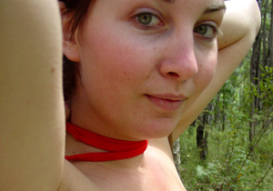Blonde mature slut shooting herself naked on camera outdoors - XXXonXXX - Pic 1