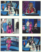 Magnificent female in a pink suit chooses a handsome man for her naughty