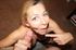 Nasty blonde milf undresses to give a hot handjob till facial