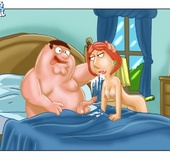 Lustful Peter Griffin banging hard his wife Lois and all babes from Family