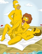 Cool porn toon story with Marge Simpson, Homer Simpson, Nedward Flanders,