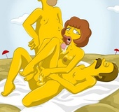 Cool porn toon story with Marge Simpson, Homer Simpson, Nedward Flanders,