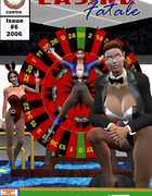 Two kinky mistresses jeering hot naked girl in dirty 3d toon porn