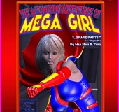 Horrible monster whipping badly hot blonde chick in boots with a stick