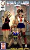 Two bald slave-girls joined with chains together are kept in the basement