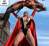 Hot 3d porn comix with sexy chicks fighting half-nude