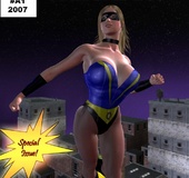 Hot blonde girl dangling on the rope waiting for her destiny in thrilling