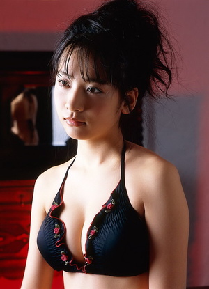 Bodacious Japanese teen girl demonstrating her nice boobs in purple bikini - Picture 15