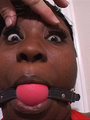 Dirty ebony mom with big tits in a red - Picture 4