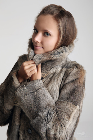 Fair teen in a fur coat and boots undres - XXX Dessert - Picture 4
