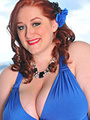 Red BBW in blue dress fucked - Picture 1