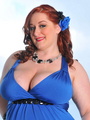 Red BBW in blue dress fucked - Picture 2