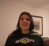 Chubby brunette sucks