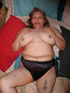 Plump granny in lingerie