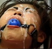 Hogtied pigtailed Asian teen cumming when pussy fingered