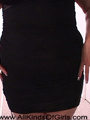 Fat blonde mom in black dress and golden - Picture 4