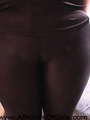Red housewife in leggings exposing her - Picture 4