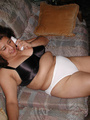 Plump latina housewife undresses before - Picture 1