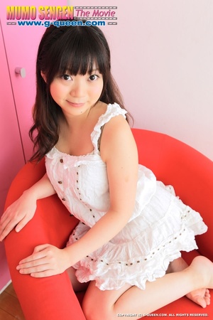 Busty Japanese teen in white dress changing into blue bikini - XXXonXXX - Pic 1