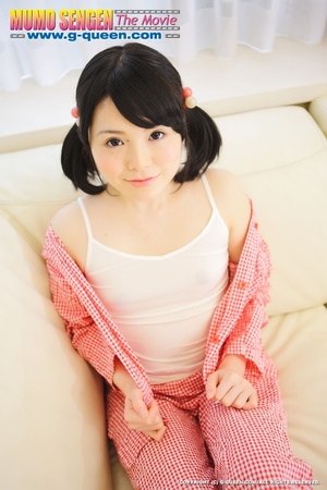 Cheerful Japanese teen in pigtails and pink pajamas exposes her little twat - Picture 12