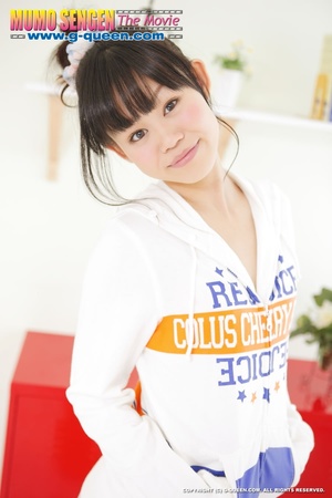 Ponytailed Japanese teen gal in jumper gets naked - Picture 2