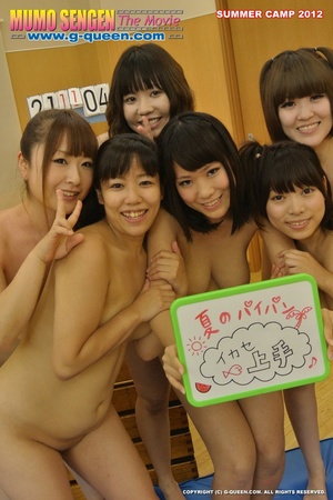 Nasty Japanese teen girls get wild and have fun naked after PE - Picture 1