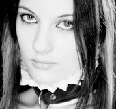 Cool black and white pics gallery with hot brunette in a corset puts on
