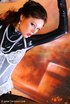 flexible brunette latex babe