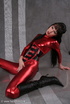 seductive brunette babe red