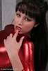seductive brunette babe red