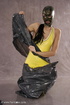 masked girl yellow latex