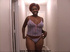 Chubby mature mulatto woman in white underwear shows her perfect ass