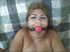 Tied-up and abused mature gets dildo and cock in her butthole