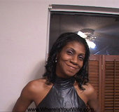 Smiling ebony mature seduces white guy with underwear and gets his cock