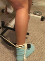 Naughty hot grandma in blue all tied up - Picture 3