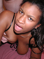 Cute young black damsel takes hard cock - Picture 1