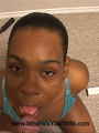 Hot ebony sucks dick on her knees and - Picture 1