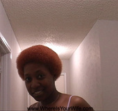 Sweet chocolate chick with sexy bum and red hair shows off her fresh seductiveness