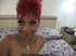 smiling ebony flaming hair