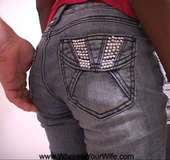 Cute sexy ebony takes sexy pics in red top and jean then enjoys cock in