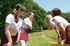 School girls curiously played with a naked man's dick