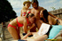 Steaming hot pool handjob by three sexy kinky ladies